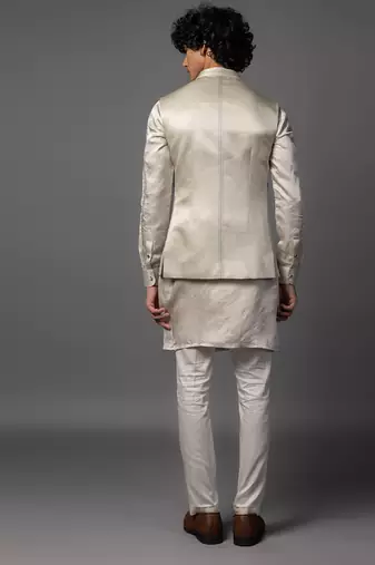 Kasuti cutwork floral grey kurta jacket set