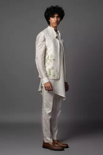The bird house cream kurta jacket set
