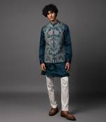 Gautam buddha pastel mint green kurta jacket set