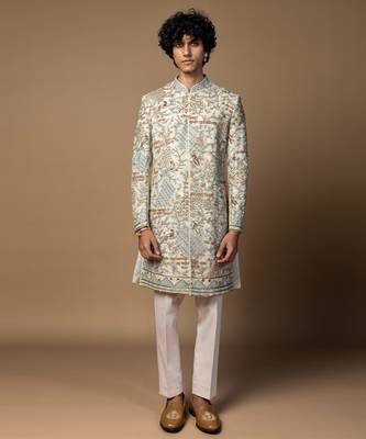 Ivory bageecha sherwani set 1
