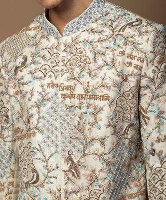 Ivory bageecha sherwani set 2