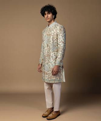 Ivory bageecha sherwani set 4
