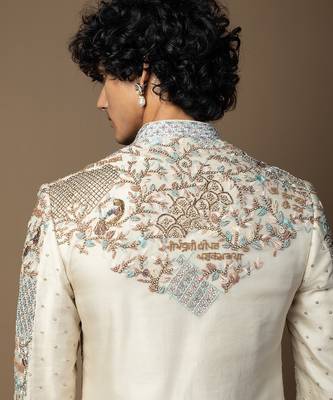 Ivory bageecha sherwani set 5