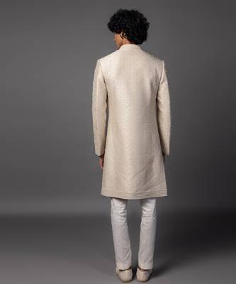 Fawn andarmahal sherwani set 3