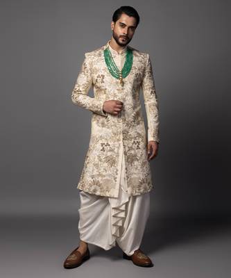 Ivory rainforest sherwani set 1