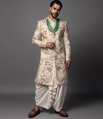 Ivory rainforest sherwani set