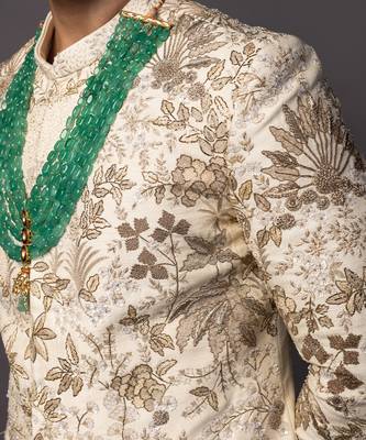 Ivory rainforest sherwani set 2