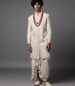 Ivory pichwai sherwani set