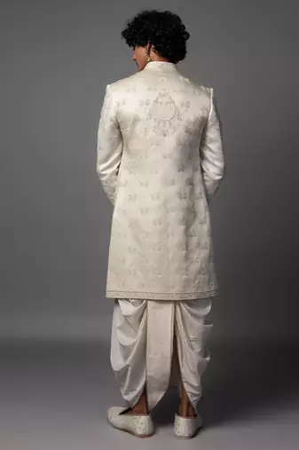 Ivory pichwai sherwani set