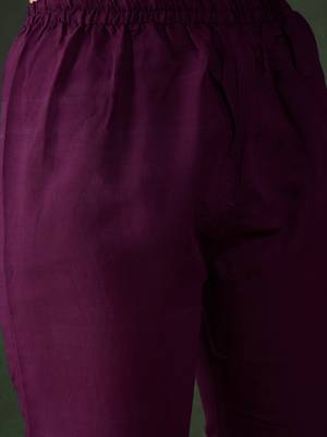 Purple Silk ChikanKari Embroidered Kurta Pant & Dupatta 6