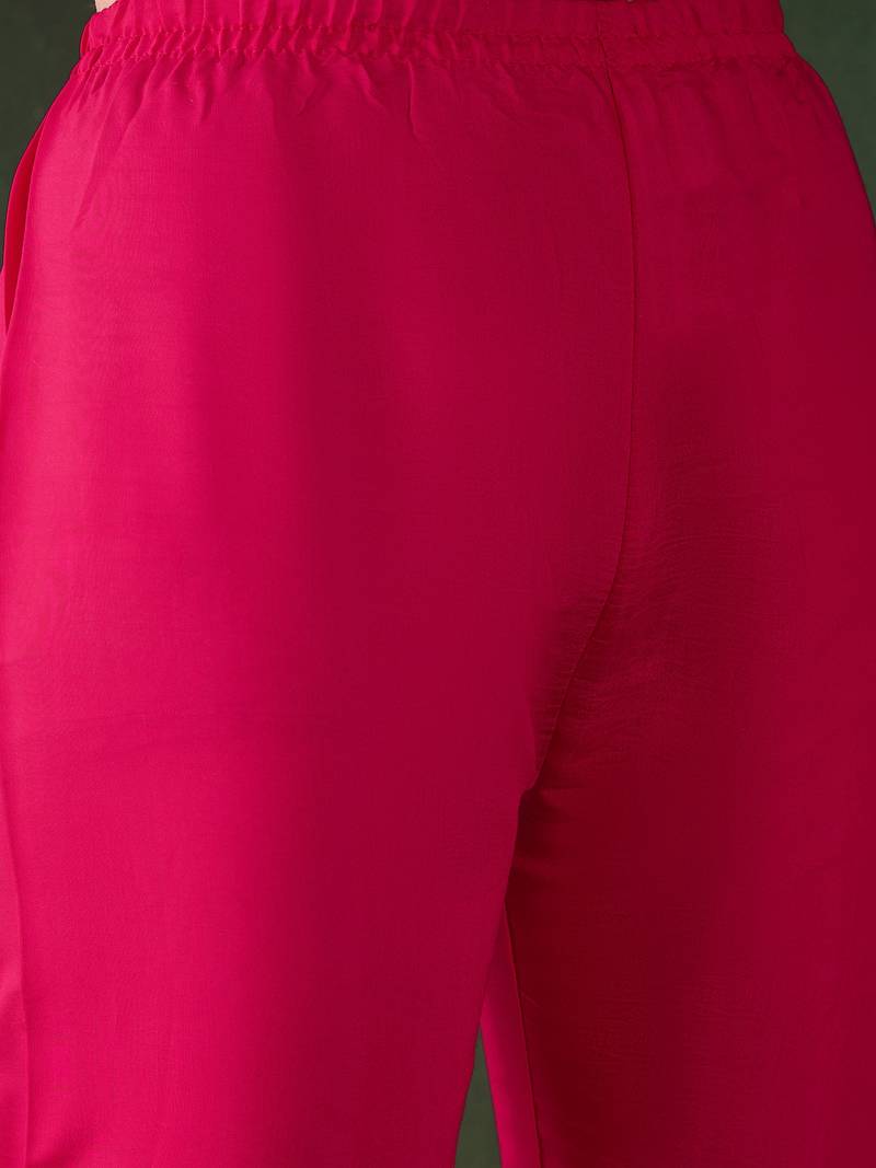 Kurti heavy roman silk fabric with chicken kari style embroidery work