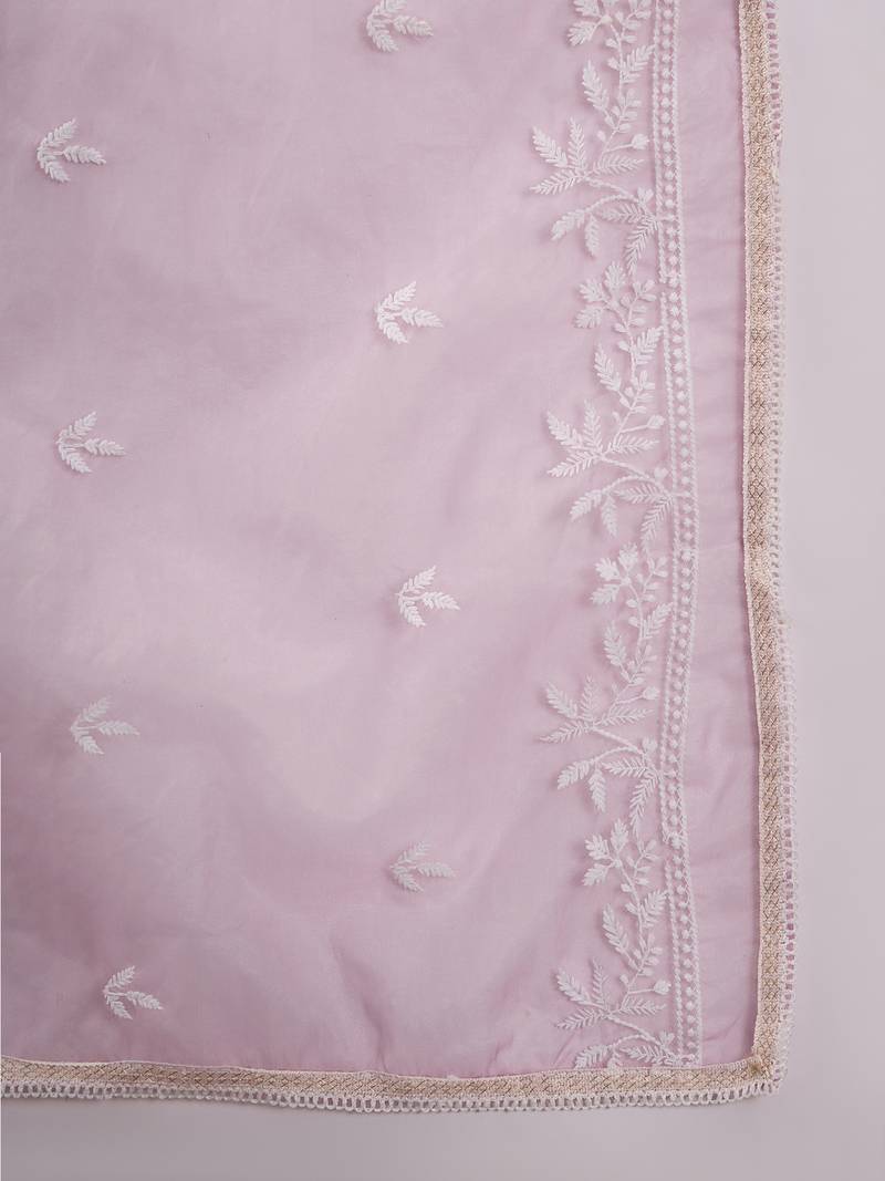 Kurti heavy roman silk fabric with chicken kari style embroidery work