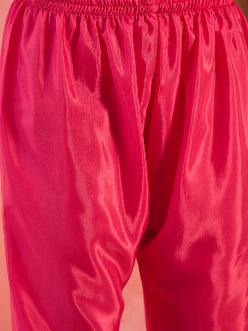 Chinon bandhni print sequence coding work kurta pant with dupatta set