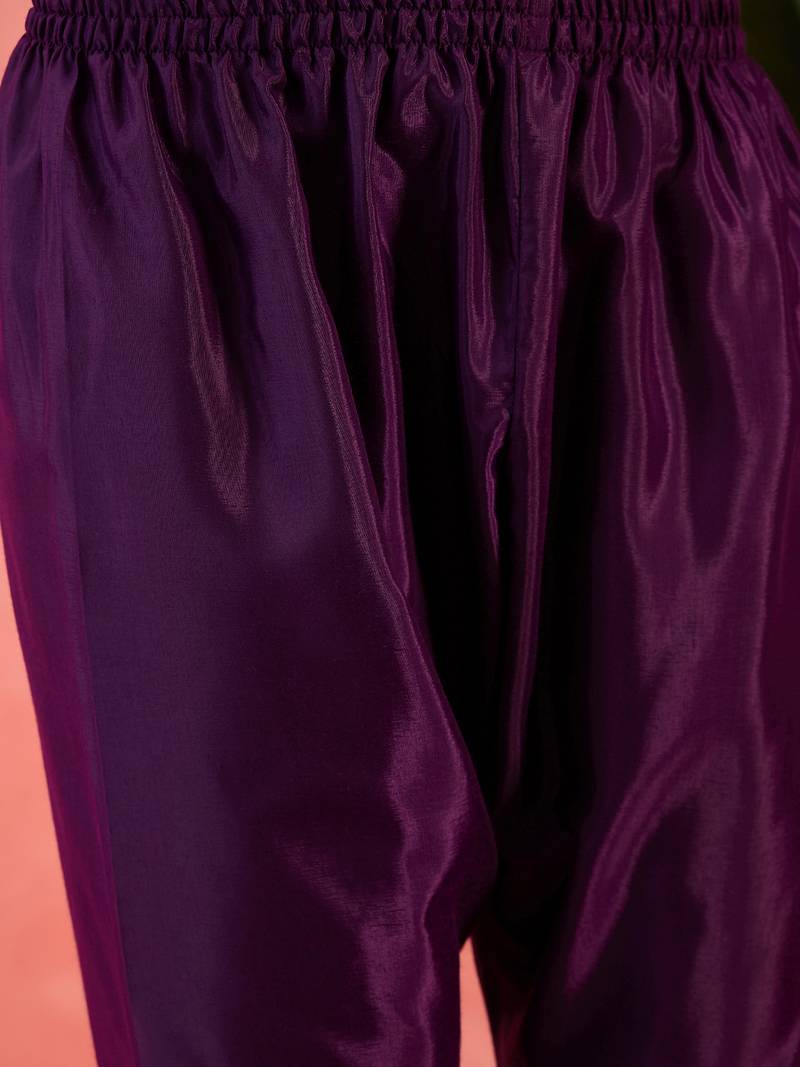 Chinon bandhni print sequence coding work kurta pant with dupatta set