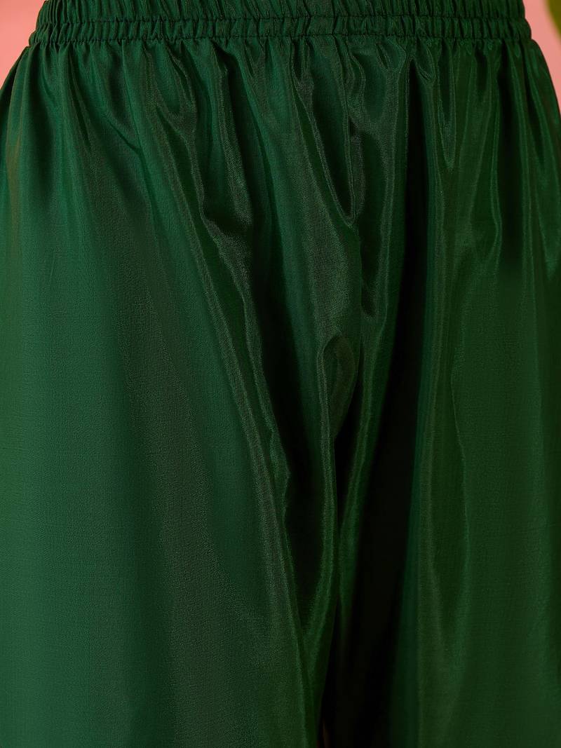 Chinon bandhni print sequence coding work kurta pant with dupatta set