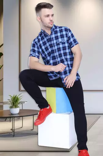 Men's cotton casual shirt | half sleeves shirt for men