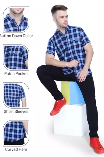 Men's cotton casual shirt | half sleeves shirt for men