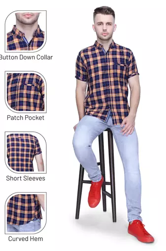 Men's cotton casual shirt | half sleeves shirt for men
