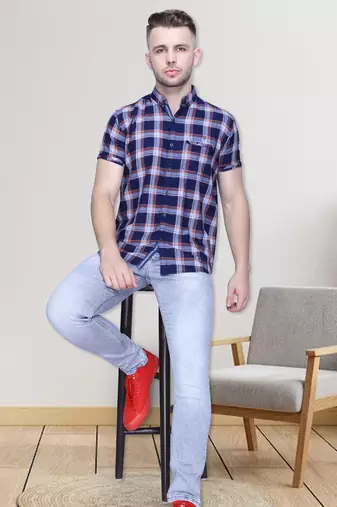 Men's cotton casual shirt | half sleeves shirt for men