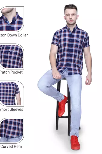 Men's cotton casual shirt | half sleeves shirt for men
