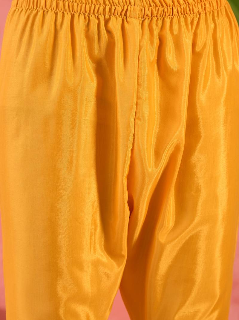 Chinon bandhni print sequence coding work kurta pant with dupatta set