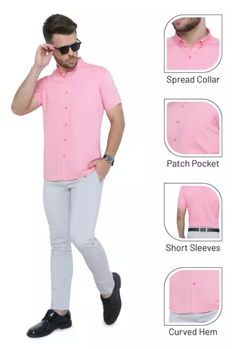 Men's oxford cotton formal shirt | half sleeves formal shirt for men