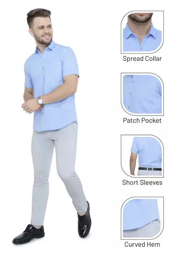 Men's oxford cotton formal shirt | half sleeves formal shirt for men