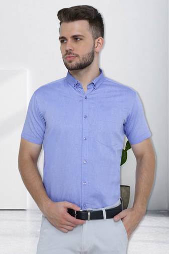 Men's oxford cotton formal shirt | half sleeves formal shirt for men