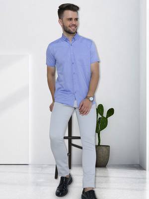 Men's oxford cotton formal shirt | half sleeves formal shirt for men 3