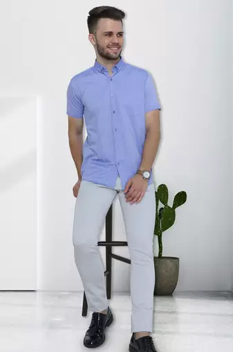 Men's oxford cotton formal shirt | half sleeves formal shirt for men