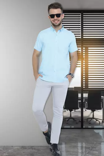 Men's oxford cotton formal shirt | half sleeves formal shirt for men