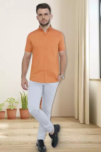 Men's oxford cotton formal shirt | half sleeves formal shirt for men