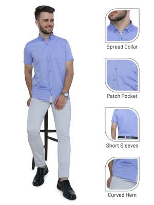 Men's oxford cotton formal shirt | half sleeves formal shirt for men 5