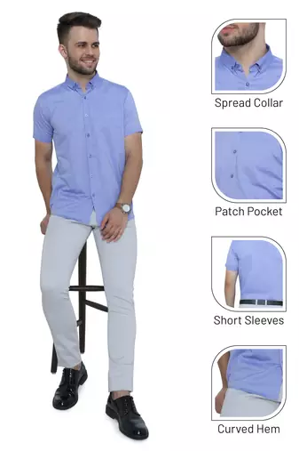 Men's oxford cotton formal shirt | half sleeves formal shirt for men