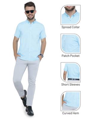Men's oxford cotton formal shirt | half sleeves formal shirt for men 5