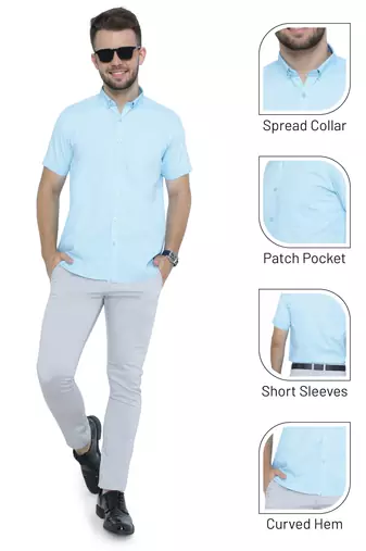Men's oxford cotton formal shirt | half sleeves formal shirt for men