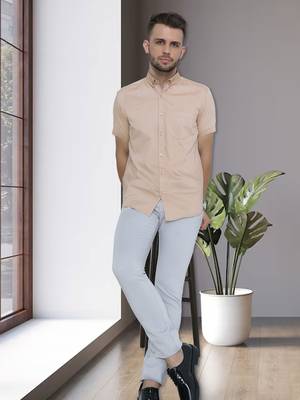 Men's oxford cotton formal shirt | half sleeves formal shirt for men 3