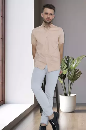 Men's oxford cotton formal shirt | half sleeves formal shirt for men