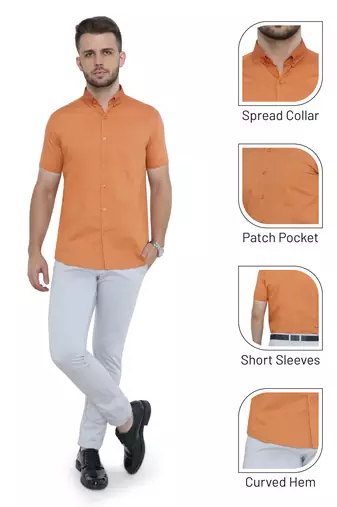 Men's oxford cotton formal shirt | half sleeves formal shirt for men
