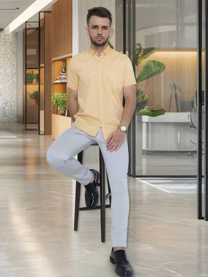 Men's oxford cotton formal shirt | half sleeves formal shirt for men 3