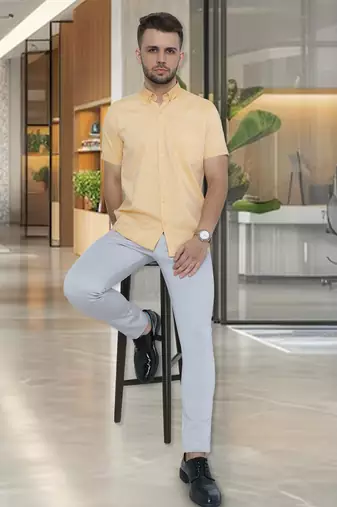 Men's oxford cotton formal shirt | half sleeves formal shirt for men