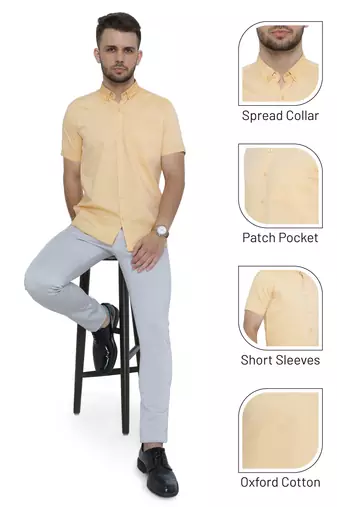 Men's oxford cotton formal shirt | half sleeves formal shirt for men