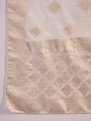 Embroidered notch neck sequined a-line kurta with trouser & dupatta 5