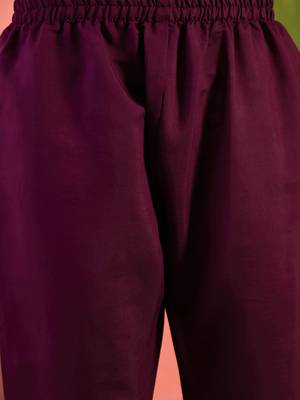 Embroidered notch neck sequined a-line kurta with trouser & dupatta 7