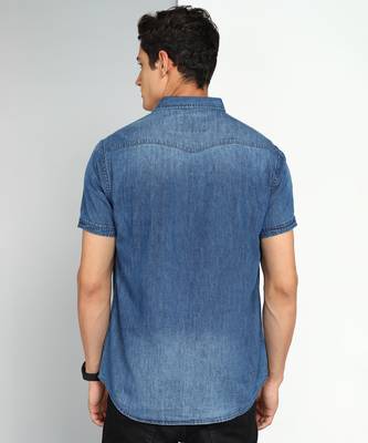 Men's denim double pocket casual shirt | half sleeves shirt for men 2