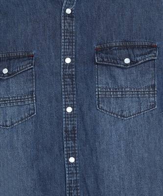 Men's denim double pocket casual shirt | half sleeves shirt for men 4