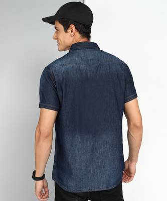 Men's denim double pocket casual shirt | half sleeves shirt for men 2