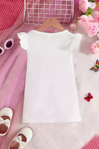 Pink color printed polyester a-line style dresses