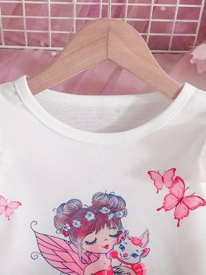 Pink color printed polyester a-line style dresses 3