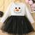 Chic & Festive Snowman Tulle Dress for Girls